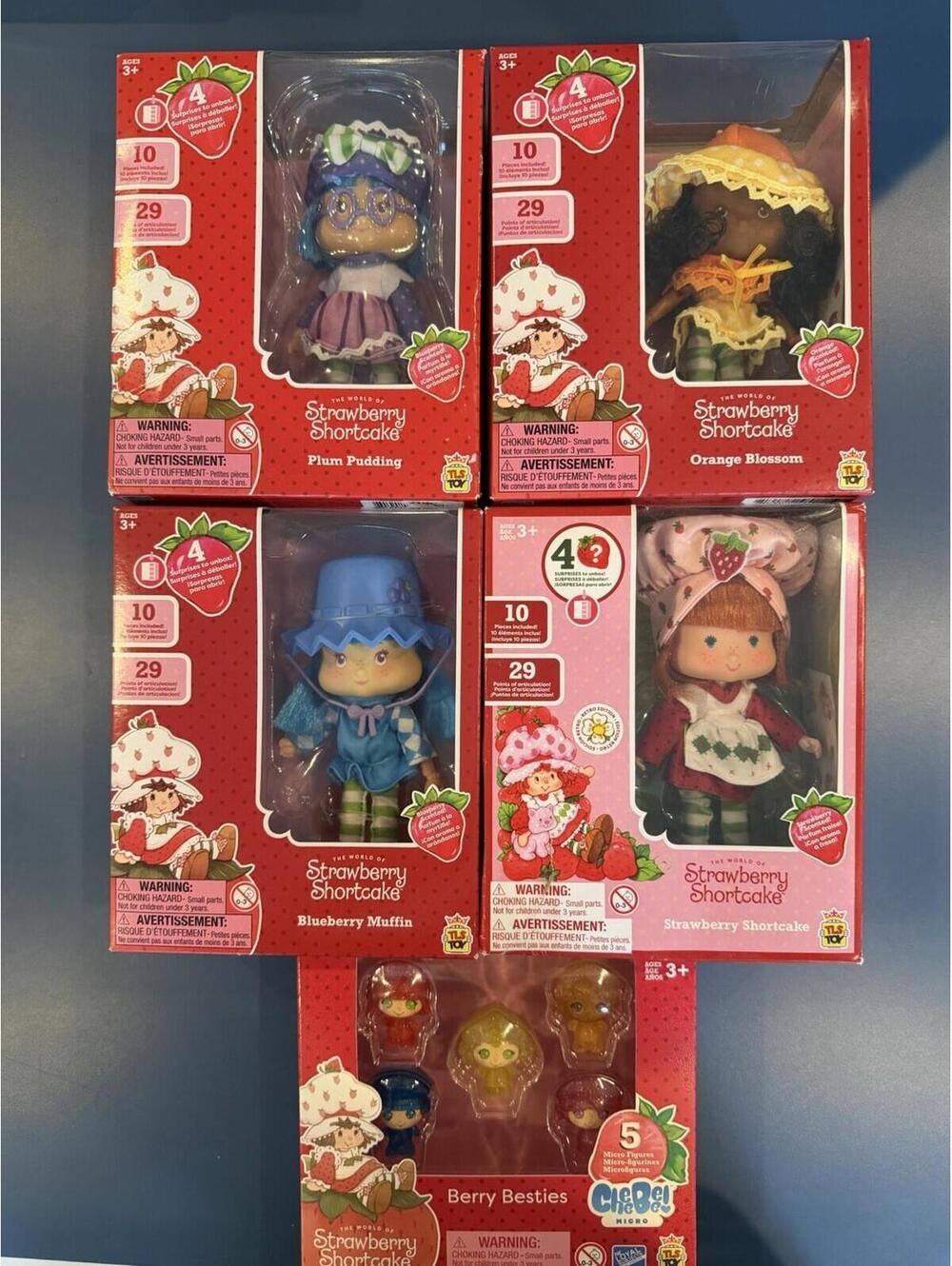 Set Of 5 Strawberry Shortcake & Friends Plum Orange Blueberry & Berry Besties